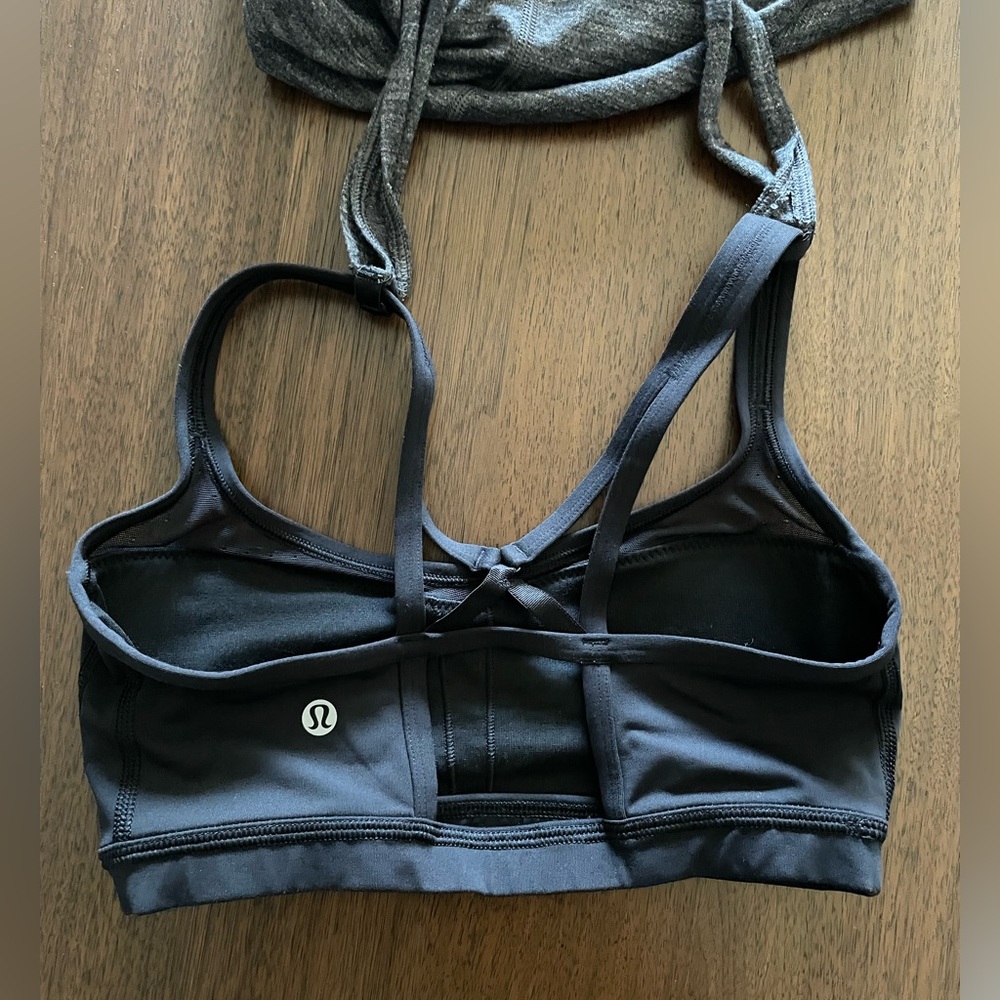Lululemon 2-in-1 Tank - Heathered Black/Black - Detachable Bra - Seek The Heat